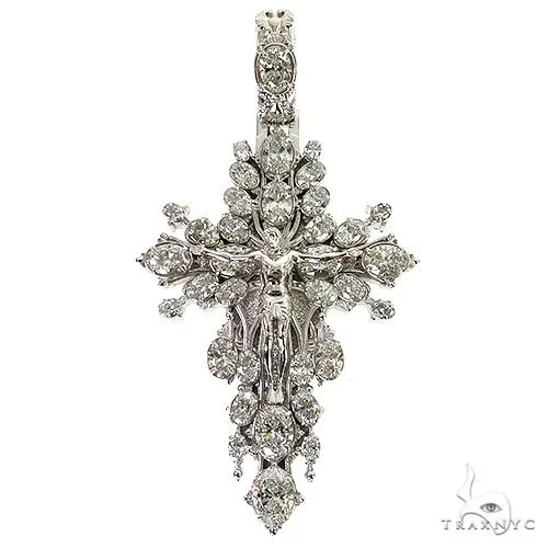 RINA - For Him CUSTOM CVD Sovereign's Halo Diamond Cross pendant 69427 in Rose Gold – Pendant