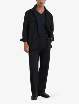 REISS Peshi Belted Pintuck Woven Trousers detail 2