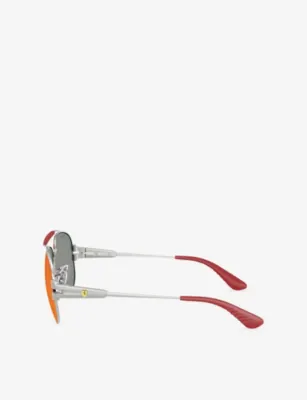RAY-BAN RB3762M Ray-Ban x Scuderia Ferrari Aviator-Frame Metal Sunglasses detail 2