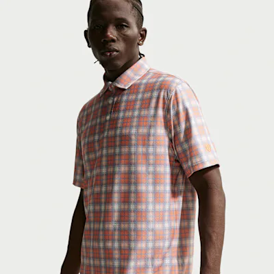 Nike Tailored Performance Tartan Men's Dri-FIT Golf Polo - Orange Frost/Orange Frost