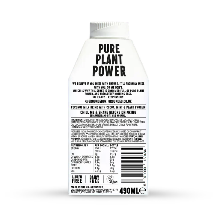 Grounded Protein Mint Choc M*lkshake 490ml, additional product view 2