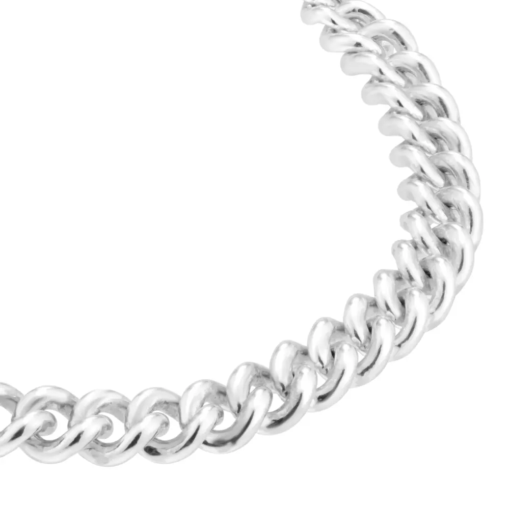 For Him Sterling Silver Graduated Curb Chain detail 3