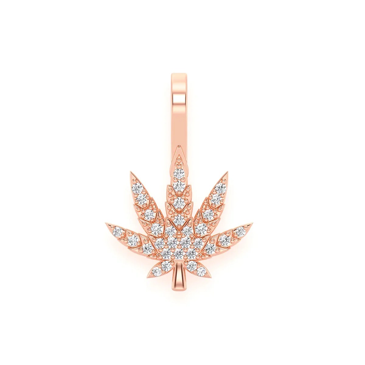 For Him Cannabis Leaf Diamond Pendant in 0.15ctw / Rose Gold – Pendant