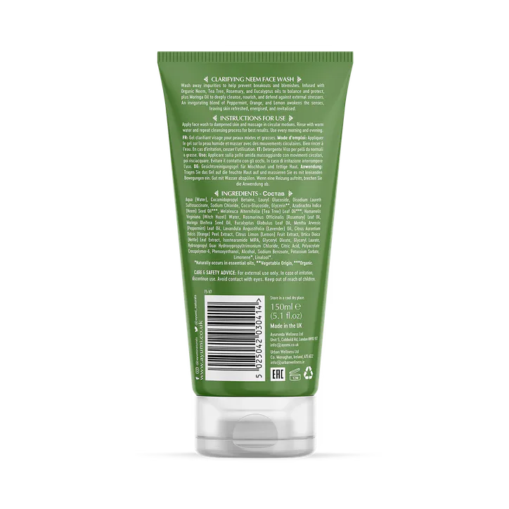 Ayumi Naturals Neem & Tea Tree Oil Control Face Wash, Gentle Purifying Cleanser for Oily and Acne-Prone Skin 150ml detail 2