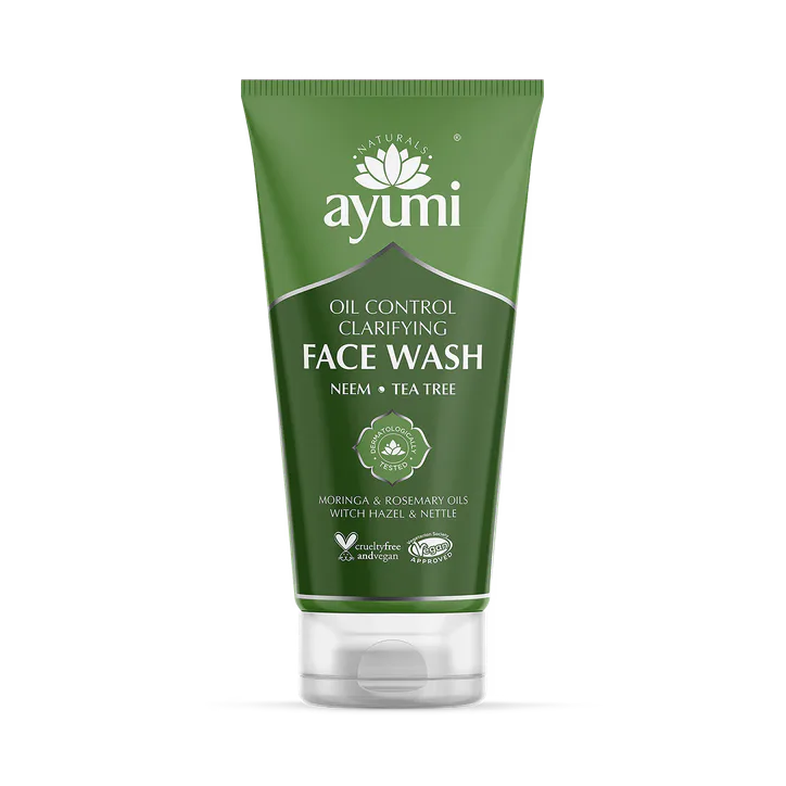 Ayumi Naturals Neem & Tea Tree Oil Control Face Wash, Gentle Purifying Cleanser for Oily and Acne-Prone Skin 150ml