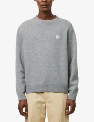 LOEWE Mini Anagram-Embroidered Wool Jumper detail 3
