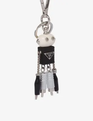 PRADA Robot Saffiano Leather Keychain Charm detail 2