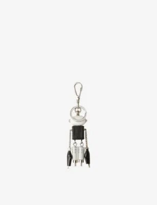 PRADA Robot Saffiano Leather Keychain Charm detail 3