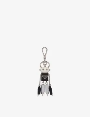 PRADA Robot Saffiano Leather Keychain Charm