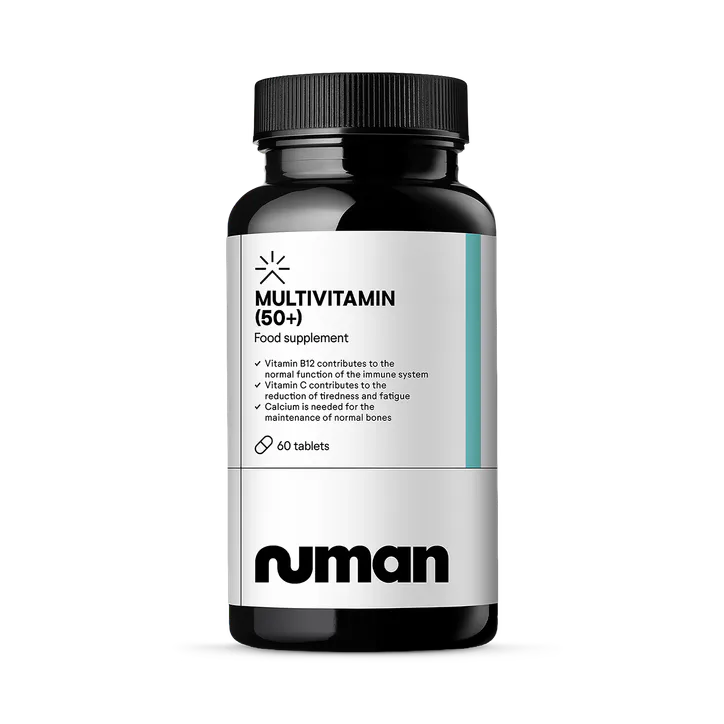 Numan Multivitamin Tablets for Over 50s | 22 Vitamins & Minerals incl. Vitamin C, D3, K2, Magnesium & Zinc | Daily Nutritional Support for Energy, Immunity, Bones & Cognitive Function | 60 Tablets