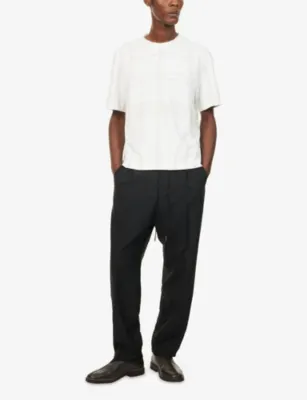 CRAIG GREEN Flatlock Short-Sleeve Cotton T-Shirt in WHITE, additional product view 2