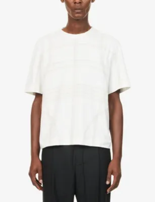 CRAIG GREEN Flatlock Short-Sleeve Cotton T-Shirt in WHITE, additional product view 3
