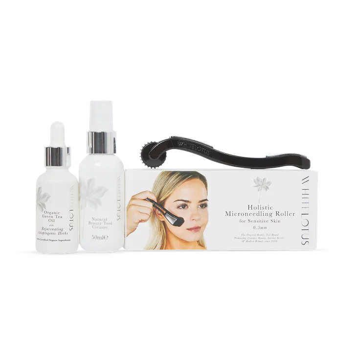 White Lotus Beauty Anti Aging Dermaroller Kit For Sensitive Skin