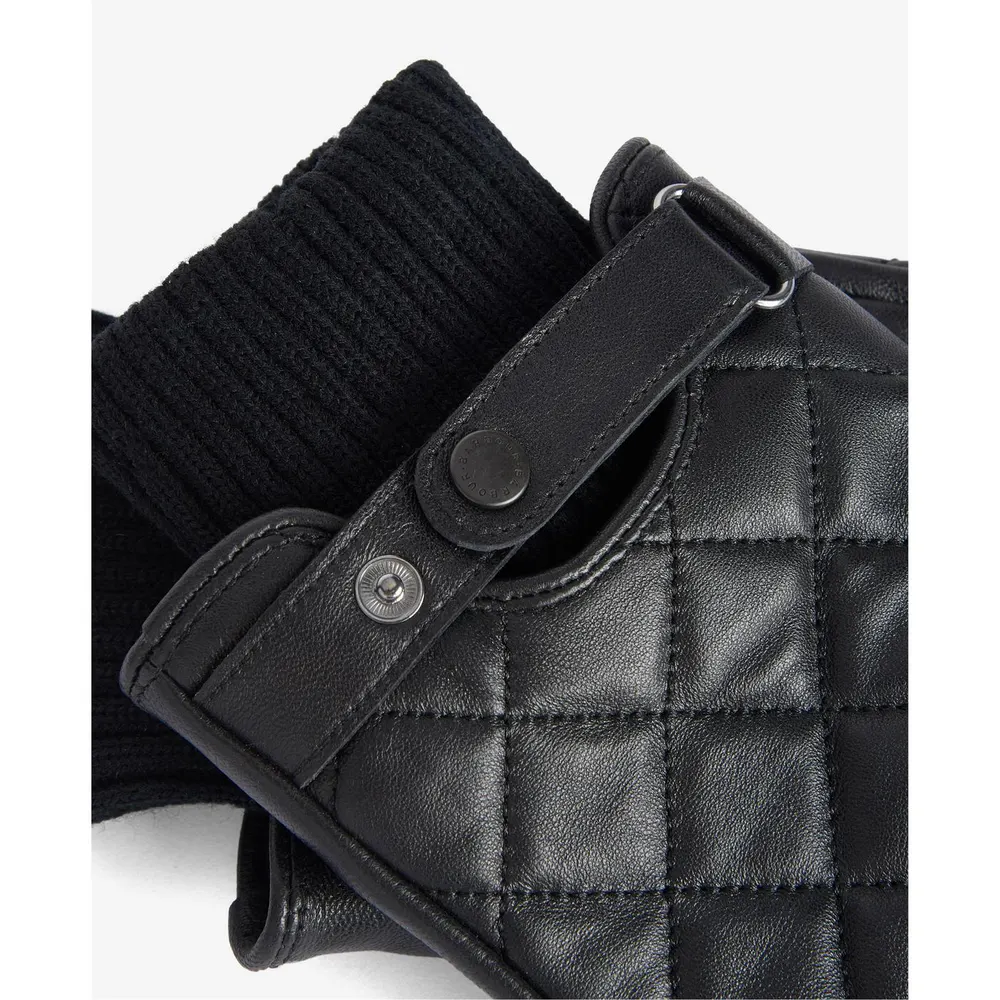 Barbour Quilted Leather Gloves detail 2