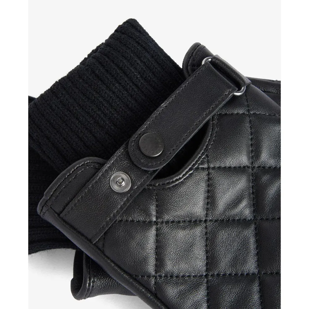 Barbour Quilted Leather Gloves detail 3