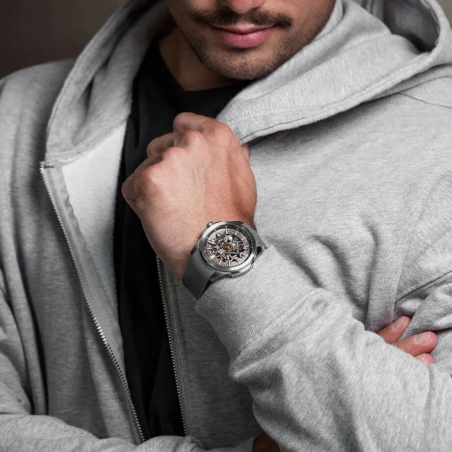 NORQAIN Independence Skeleton Grey 42mm in Grey, additional product view 3