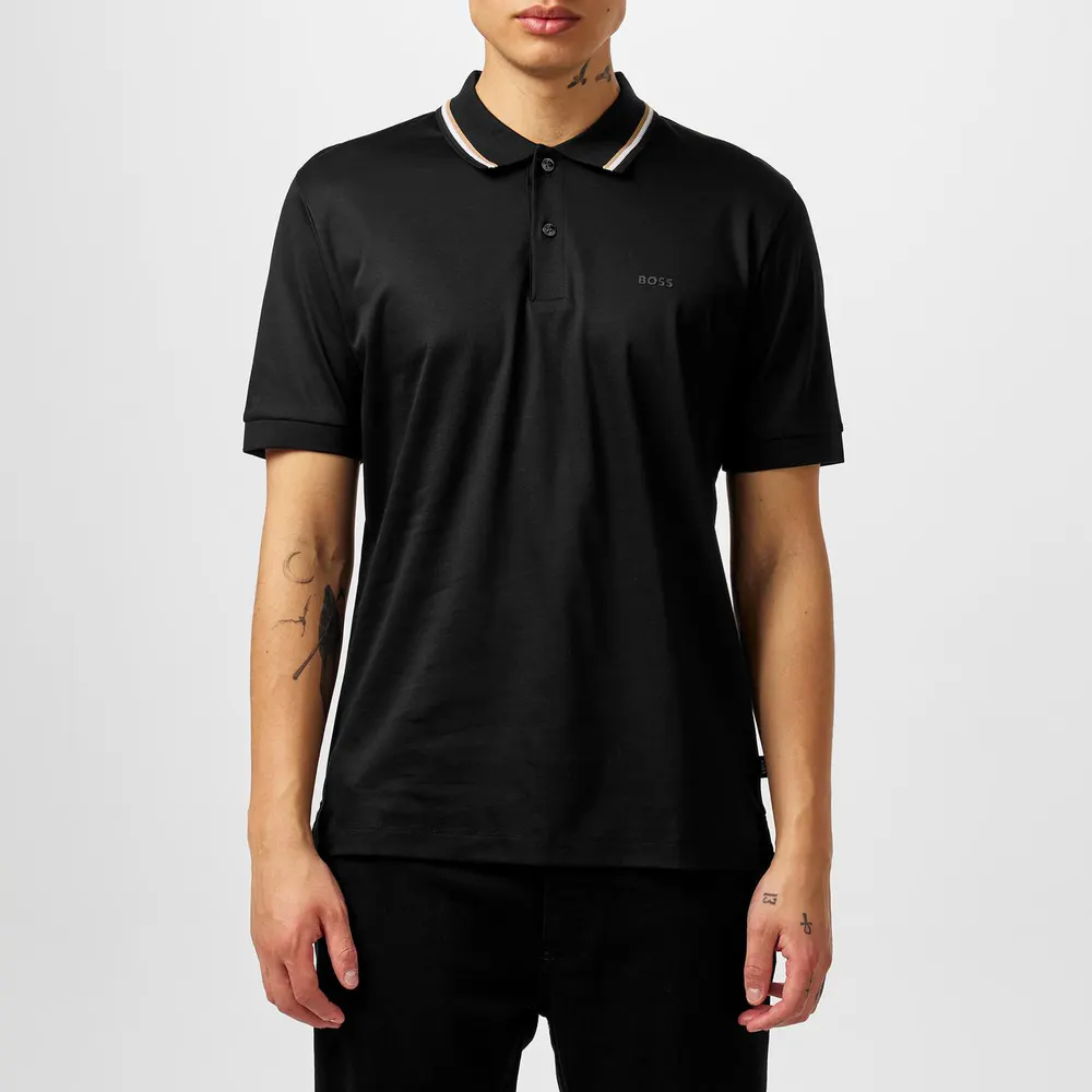 Boss Mens BOSS BLACK Penrose Slim Fit Polo Shirt with Signature Tipped Collar detail 3