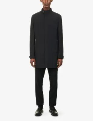 CORNELIANI Waterproof Long-Line Poplin Coat in BLACK, additional product view 3