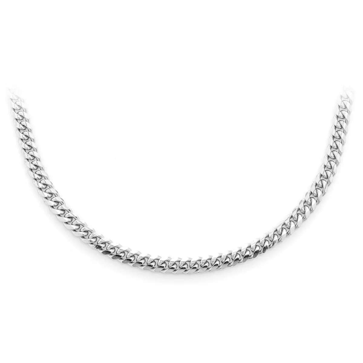 For Him Miami Cuban Gold Chain in 3.5mm / White Gold / 16" – Chain