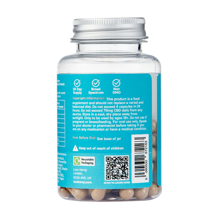 Love Hemp Stay Calm 300mg CBD Cold Press 60 Capsules, additional product view 3
