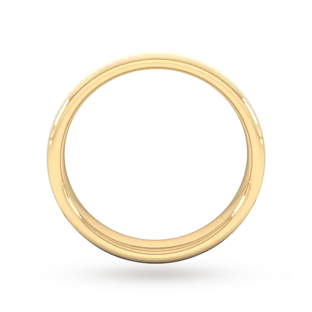 For Him 4mm D Shape Standard Diagonal Matt Finish Wedding Ring In 18 Carat Yellow Gold detail 3