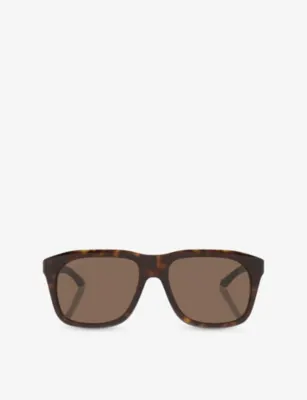 GUCCI GG2077S Rectangle-Frame Acetate Sunglasses