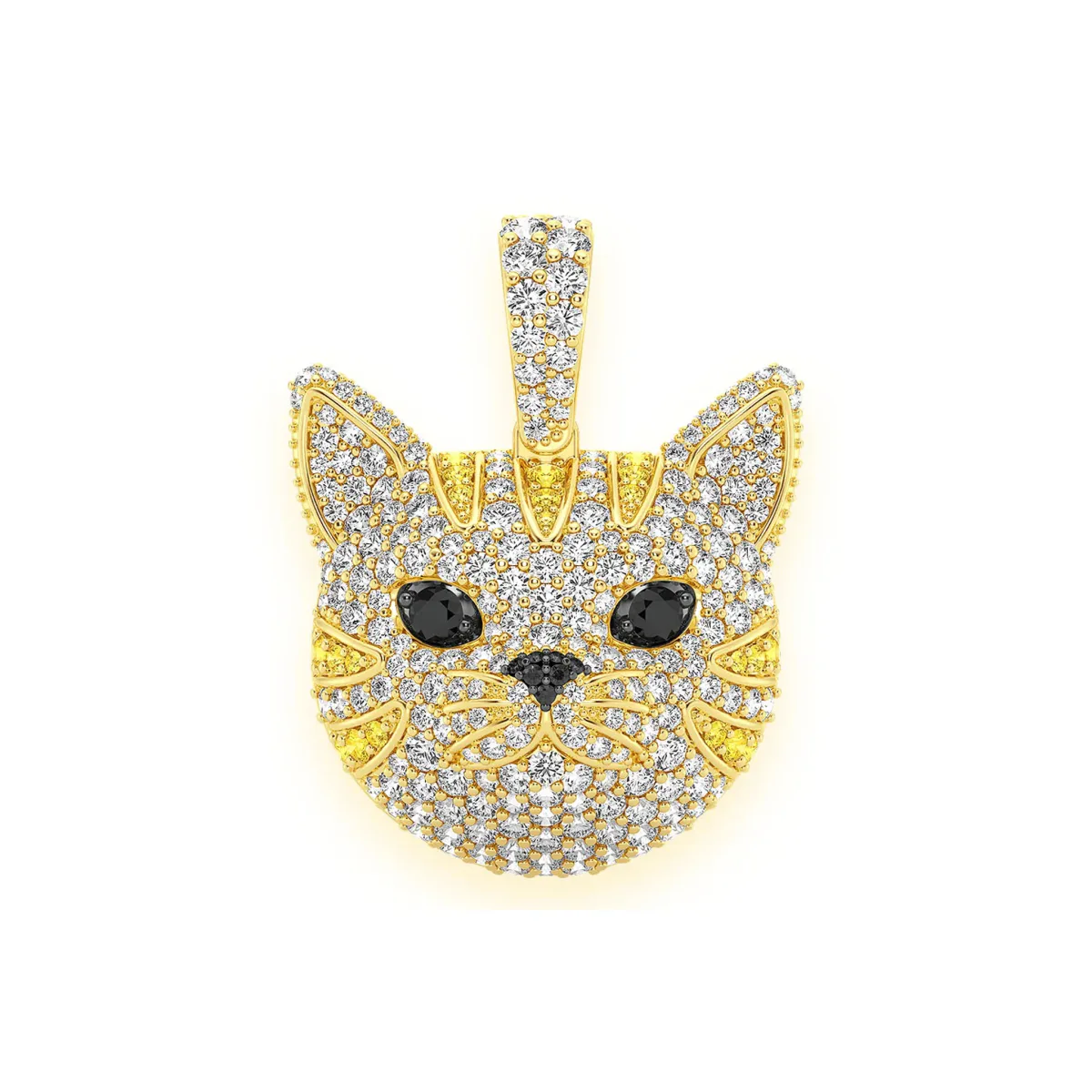 For Him Cat Face Diamond Pendant in Rose Gold – Pendant