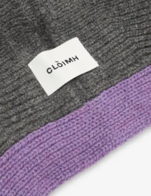 CLOIMH Wool Tied Wool Hat in Grey Dark/purple, additional product view 2