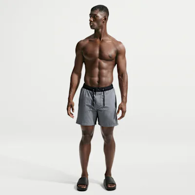 Nike Swim Men's 18cm (approx.) Fully Lined Volley Shorts - Cool Grey/Black/Black/Black