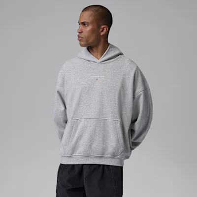 Jordan Flight Fleece Men's Oversized Pullover Hoodie - Grey Heather