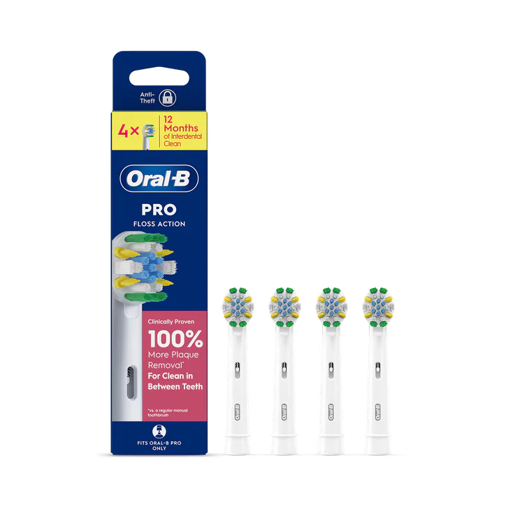 ORAL-B Pro Floss Action Toothbrush Heads, 4 Counts