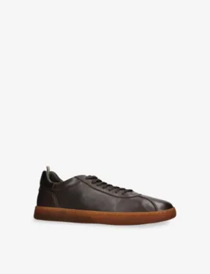 OFFICINE CREATIVE Halo Leather Trainers - EUR 40 / 6 UK MEN in Dark Brown, additional product view 3