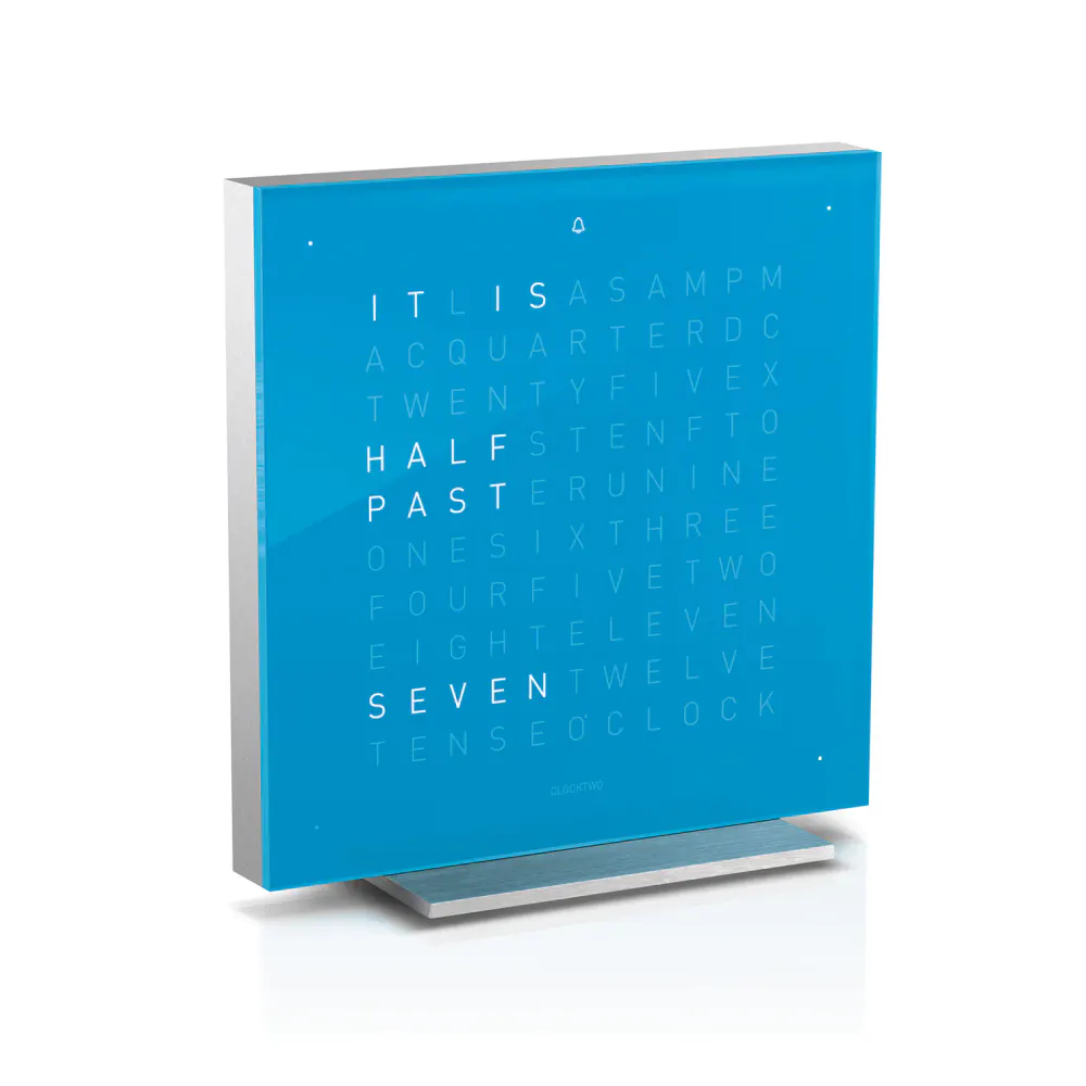 QLOCKTWO TOUCH Blue Candy Acrylic Table Clock 13.5cm in Blue, additional product view 2