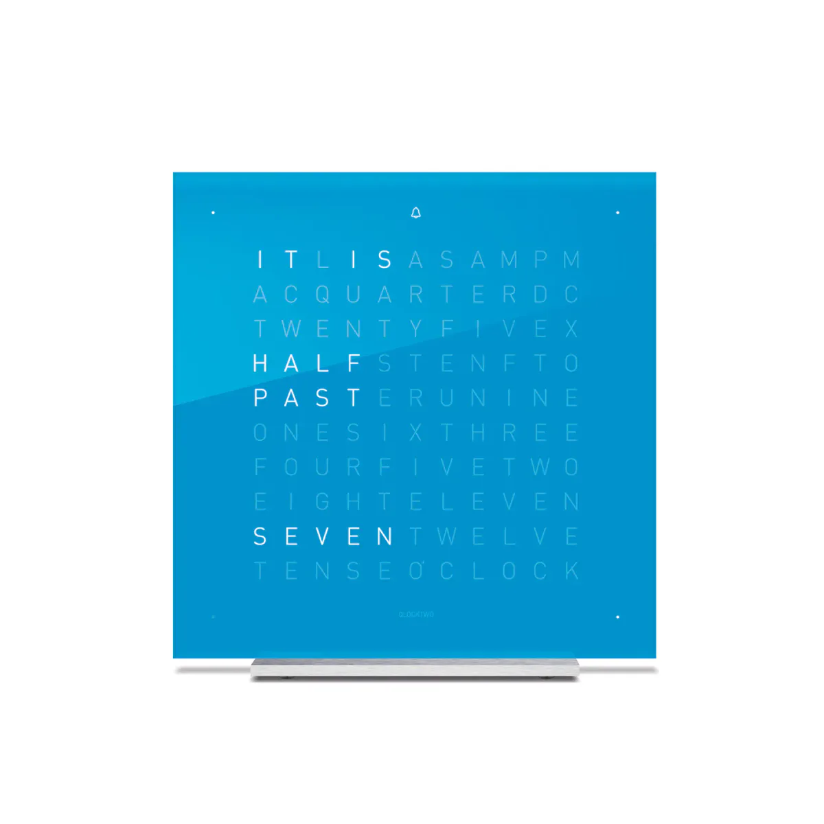 QLOCKTWO TOUCH Blue Candy Acrylic Table Clock 13.5cm