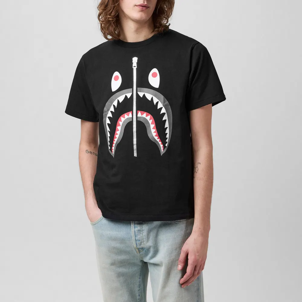 A Bathing Ape Shark T-Shirt in Black, additional product view 3