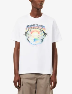 CASABLANCA Classic Casa Sunset Cotton T-Shirt detail 3
