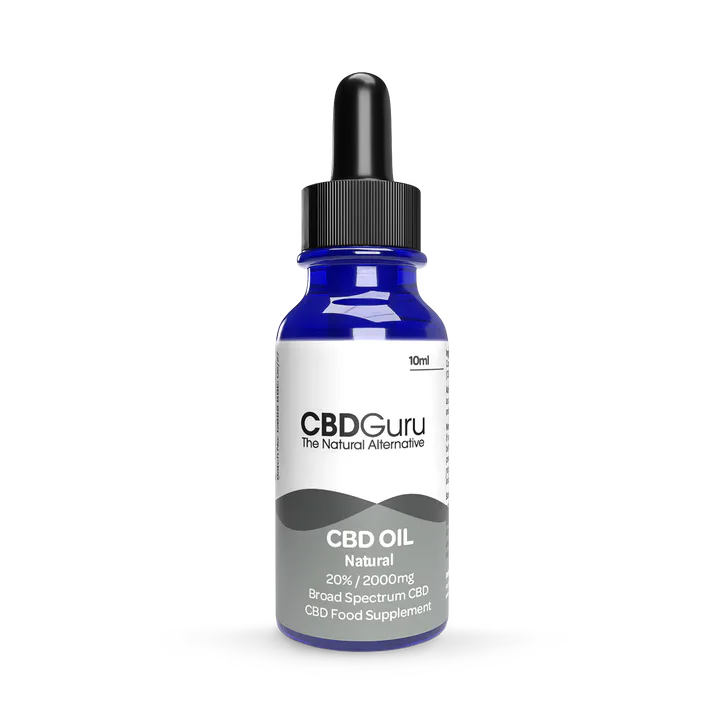 CBD GURU CBD Oil Drops 2000mg by CBD Guru - High Purity Natural Flavour with Naturally Sourced MCT Oil, 20% CBD, THC-Free, 10ml (18+)