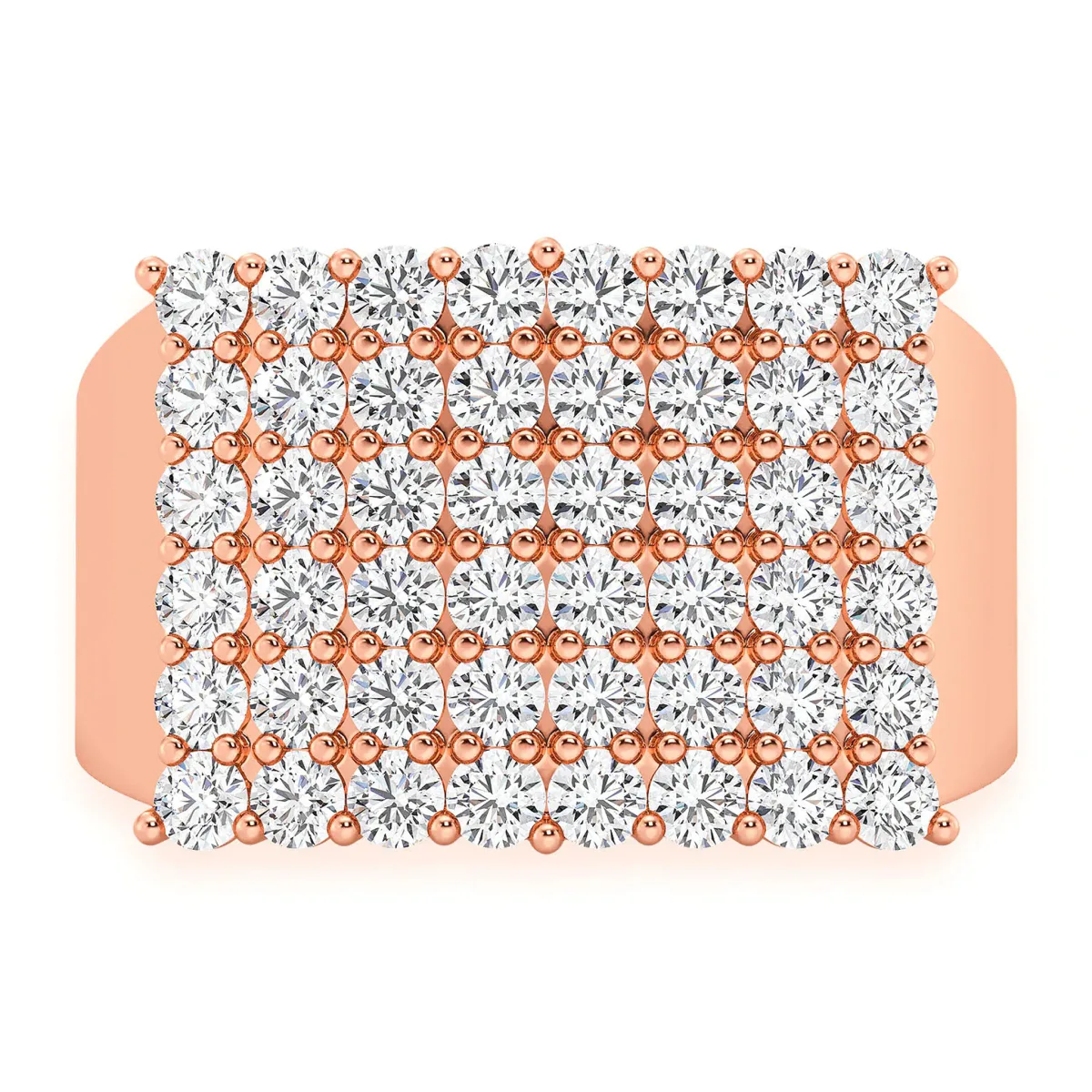 For Him Curved Rectangle Diamond Ring in Rose Gold / Natural Diamond – Ring