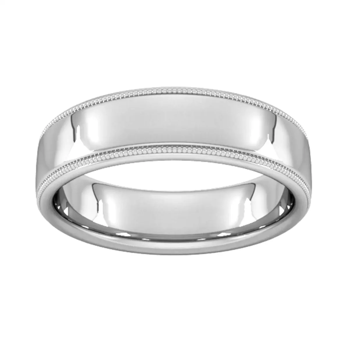 For Him 6mm Slight Court Heavy Milgrain Edge Wedding Ring In 18 Carat Yellow Gold