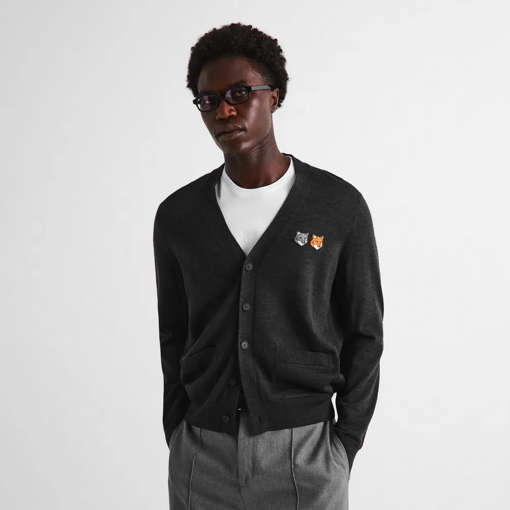 Maison Kitsune Men's Double Fox Hooded Cardigan detail 3