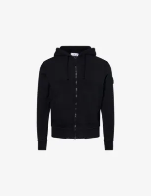 STONE ISLAND Brand-Patch Zip-Up Cotton Hoody