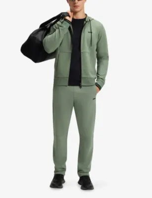 BOSS Branded Zip-Up Stretch-Jersey Hoody detail 2