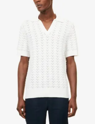 CHE Ripple Wave Knitted Polo Top detail 3