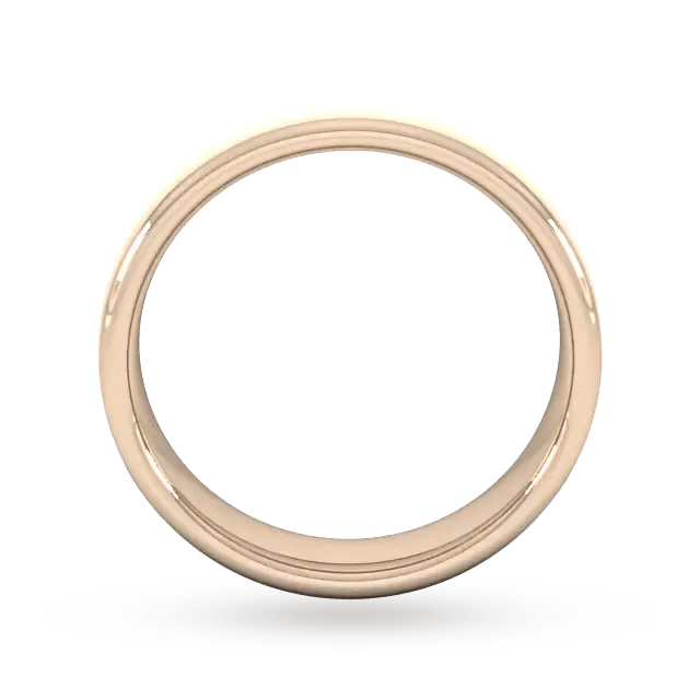 For Him 5mm Flat Court Heavy Matt Finished Wedding Ring In 18 Carat Yellow Gold detail 3