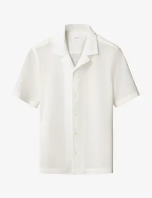 ETON Camp-Collar Regular-Fit Cotton-Seersucker Shirt - Navy blue in Navy blue, additional product view 2