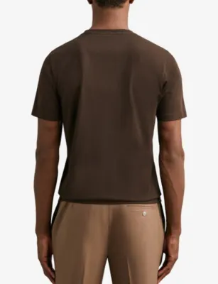 REISS Bless Short-Sleeved Cotton-Jersey T-Shirt detail 3