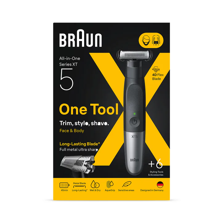 BRAUN Series X, Beard Trimmer & Body Shaver For Face & Body Hair, XT5100