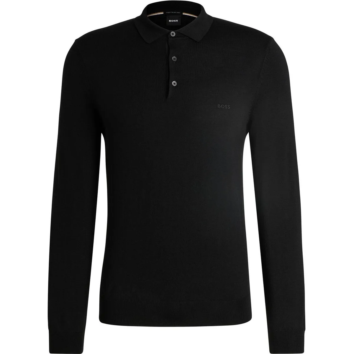 Boss Men's Bono Black Knitted Crew Neck Jumpers