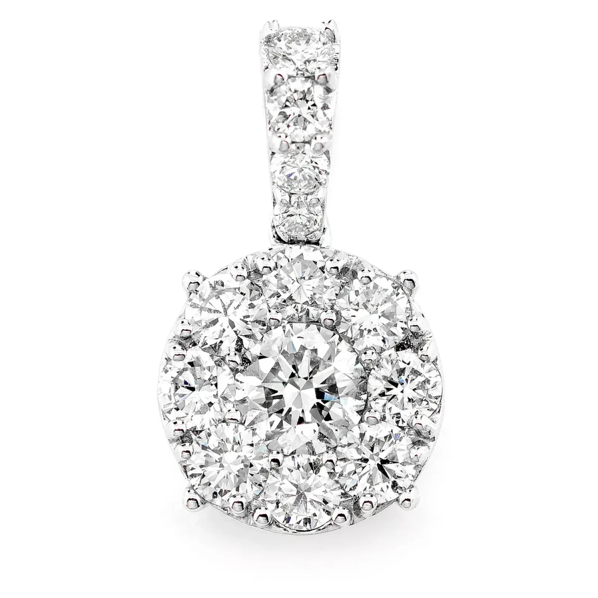 For Him Solitaire Mosaic Diamond Pendant in White Gold / Natural Diamond – Pendant
