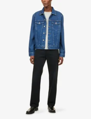 PAIGE Erickson Logo-Patch Denim Jacket in Des Moines, additional product view 2